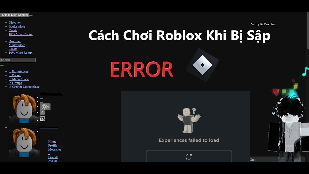 Lưu ý tránh tình trạng roblox bị sập