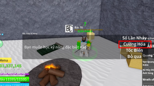 Cách dùng tốc biến trong Blox fruit trên máy tính