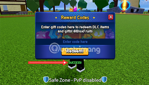  Nhấn nút "Redeem" hoặc "Submit" để xác nhận