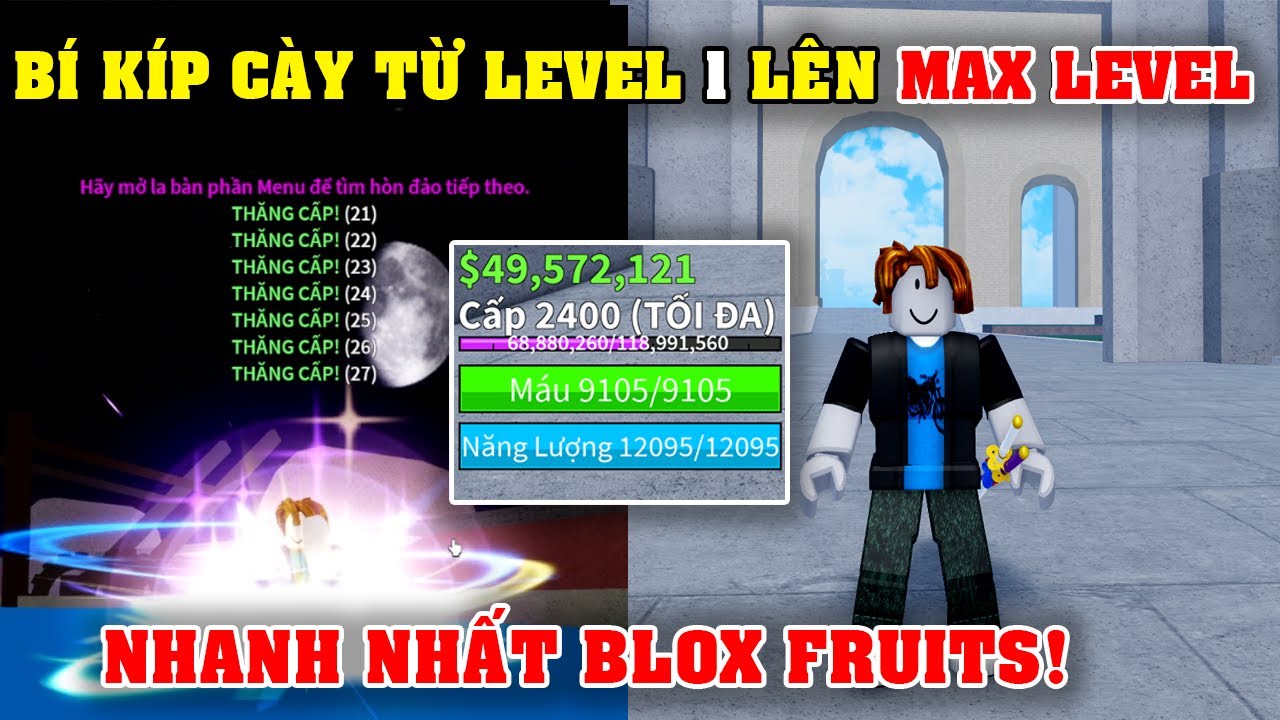 Cách lên level nhanh blox fruit